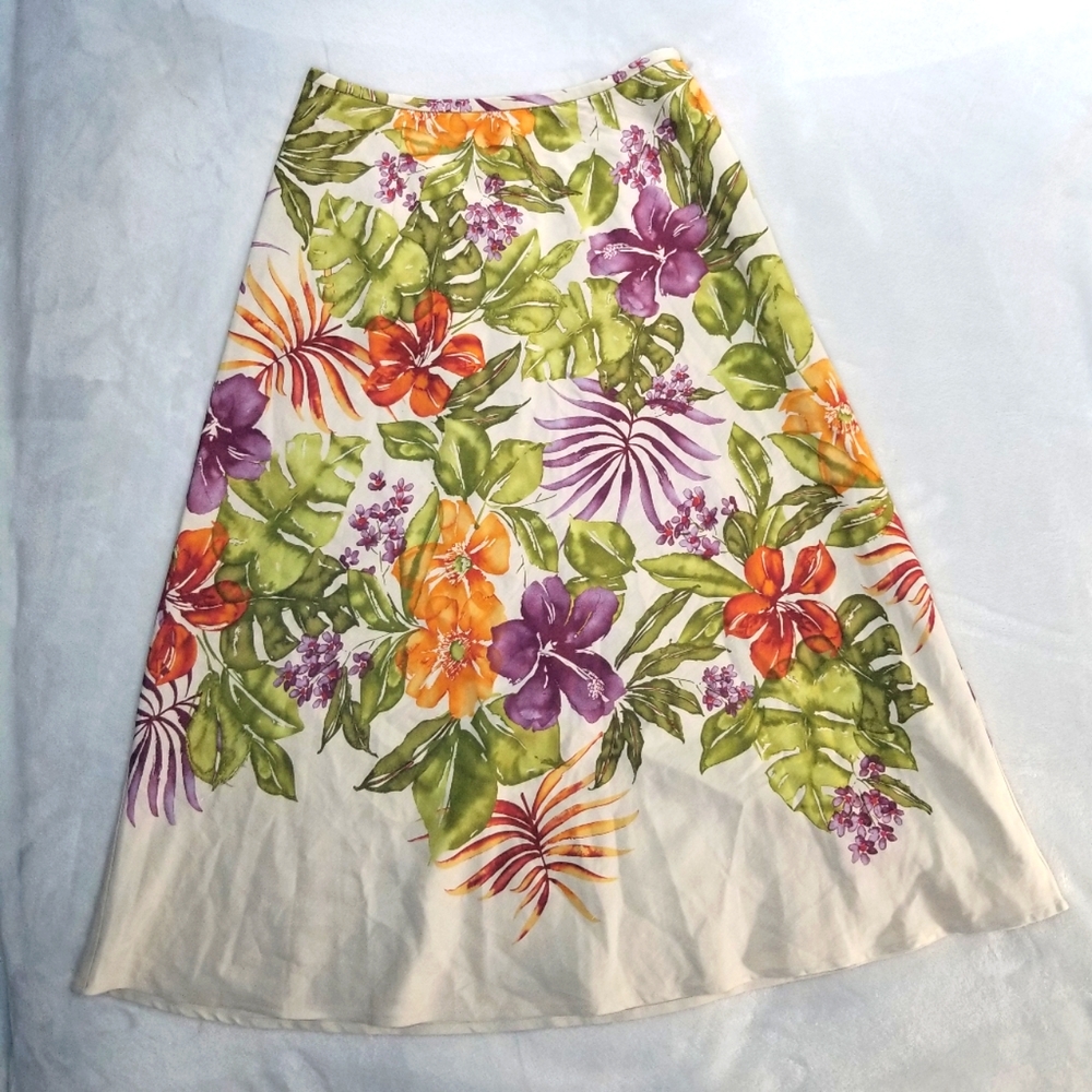 Talbots Size 4 Tropical A Line Skirt